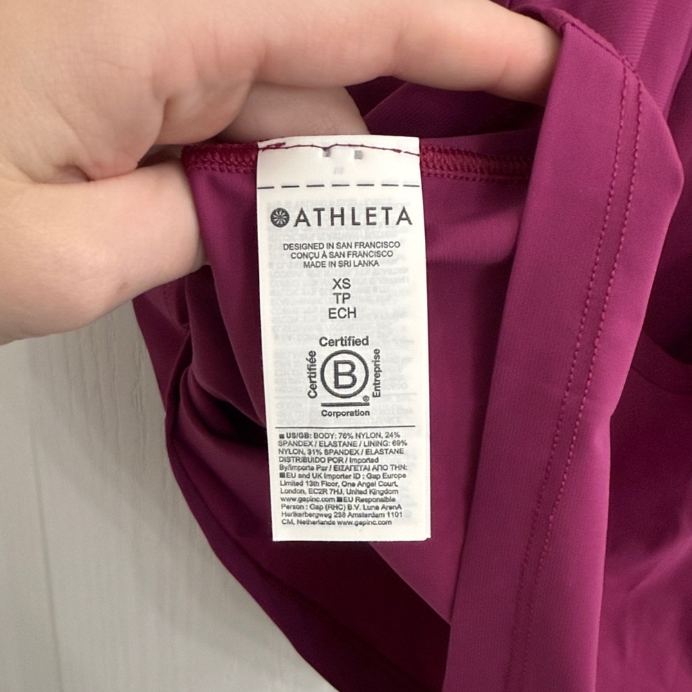 Athleta Cropped Sleeveless Zip Top Purple Women’s XS Athletic Tank - Picture 6 of 6